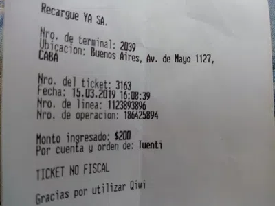 Fallo en la acreditación de mi saldo tras recarga en terminal