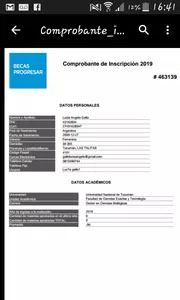La ficha de incripcion