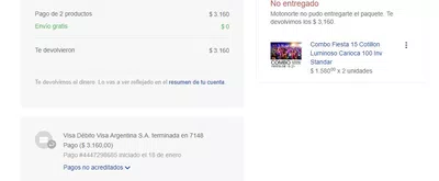 Nunca me devolvieron el dinero de paquete que nunca llegó