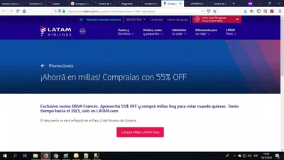 No realizan descuentos de promoción de compra de millas