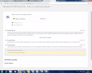 Mercadopago no contesta ni se hace cargo