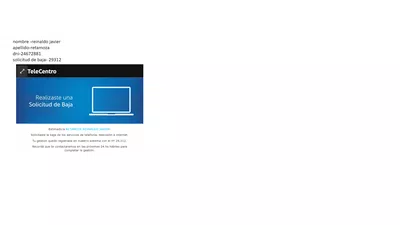 Baja online telecentro