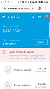 Cuenta mercado pago cancelada sin reclamos por problemas internos