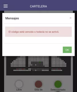 Entrada para el imax, codigo sin autorizar