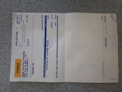 Cobro por una carta de españa