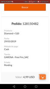 No me llegan los diamantes, estado pendiente