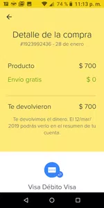 Mercado libre no me ha devuelto mi pago x un reclamo a mi favor