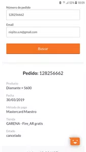 Quiero los diamantes que recargen o que me devuelvan la plata