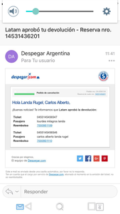 La devolucion de mis pasajes