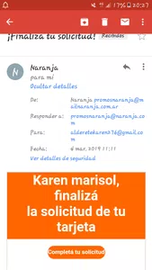 Que me mandaron x correo este. msj que finalice mi solicitude de la tarjeta nara
