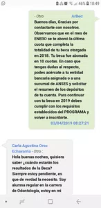 Me depositaron durante 2018 y nunca cobre. no sabía que estaba becada