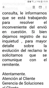 No me llega el envió