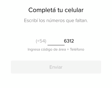 Número de verificación mal tipeado
