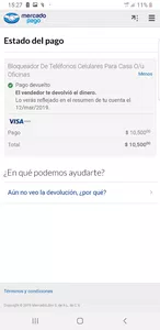 No han devuelto dinero por envio de producto mal