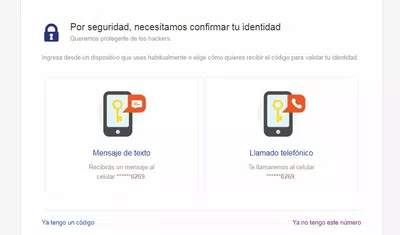 Confirmacion de identidad en mi cuenta