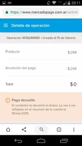 Dinero no devuelto!!