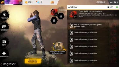 Mi cuenta es nueva en free fire pero hasta ahora no me dan al personaje andrew