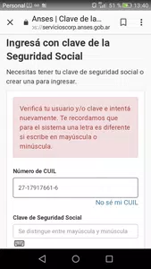 Ingreso a pagina mi anses