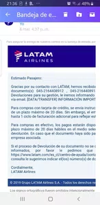 Sigo esperando la devolución de dinero de mis pasajes
