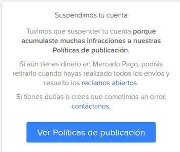 Me denunciaron una publicación falsificacion