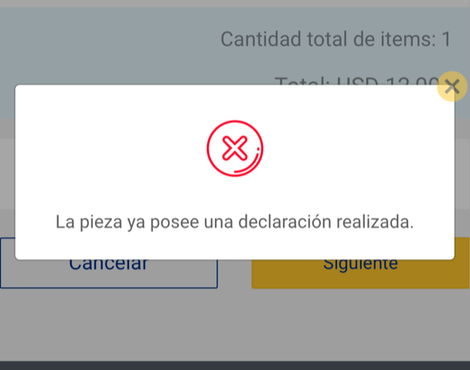 Error al declarar compras en el exterior