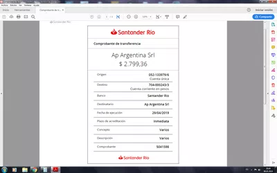 Transferencia deposito