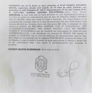 Estafa de "losprecioslocos"  cristian omar pecorelli