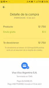 Pagos cancelados y desconocimiento de compras