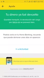 No me ha llegado mi dinero