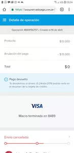 Problemas de devolución de dinero