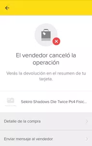 Mercado libre compra cancelada por vendedor sin devolucion ni gestion