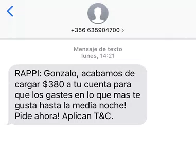 Spam de mensajes sms