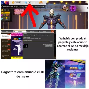 Compre diamantes y no obtuve mis artículos ( garena-free fire)