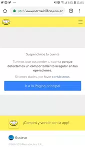 Cuenta suspendida