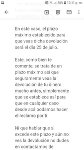 Devolución del dinero