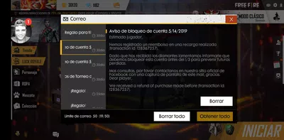 Garena Baneo sin explicación en free fire