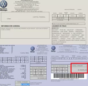 Estafa- cuotas impagables de plan volskwagen