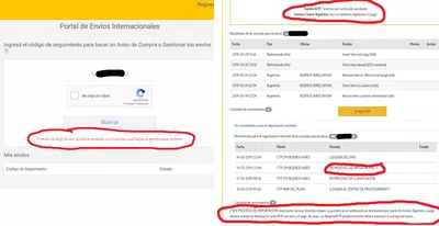 Envio internacional varado en correo argentino (suc. mar del plata)