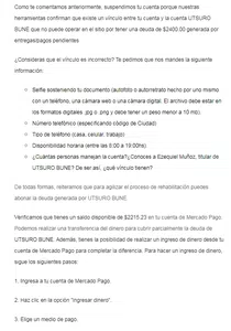 Suspensión, extorsión y apropiación ilícita por parte de mercadolibre