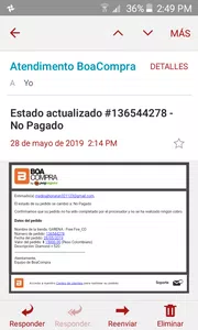 No me llego   el correo de pago que hice  ni los diamntes