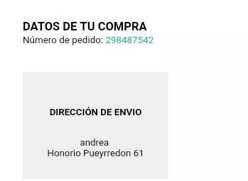 Nunca recibí la compra compra nro 298487542 y ya va hacer un mes