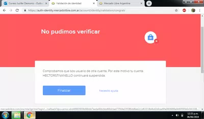 No puedo verificar mi cuenta