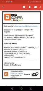 No recibí los diamantes que pagué