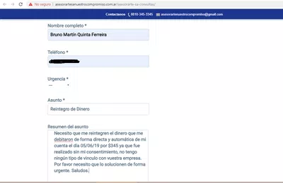 Debito automatico desconocido