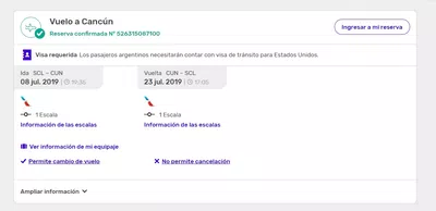 Cambio de itinerario de mi vuelo