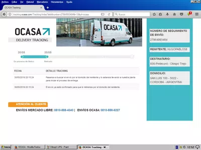 Ocasa Envio sustraido, no quieren dar explicaciones