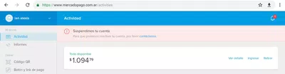 Suspensión de cuenta
