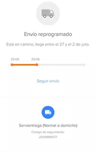 Envío reprogramado