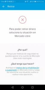 Me inhabilitaron mi cuenta teniendo dinero alli