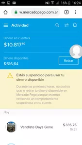 Cuenta suspendida